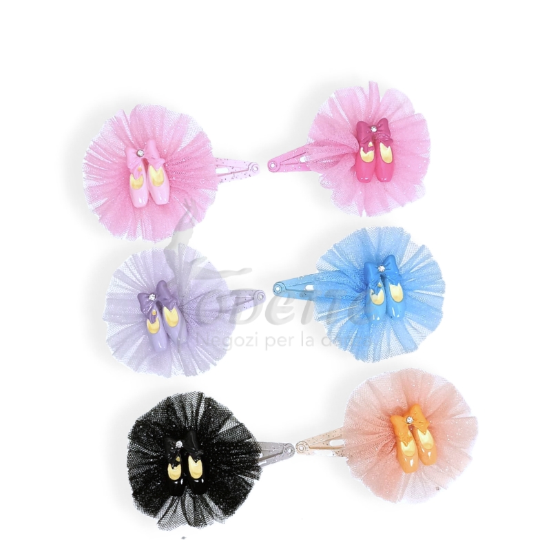 click clack hair clips with tulle